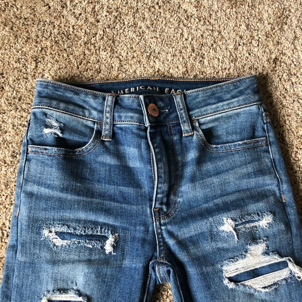 American Eagle Super Stretch Ripped/Patch Hi-Rise… - image 5